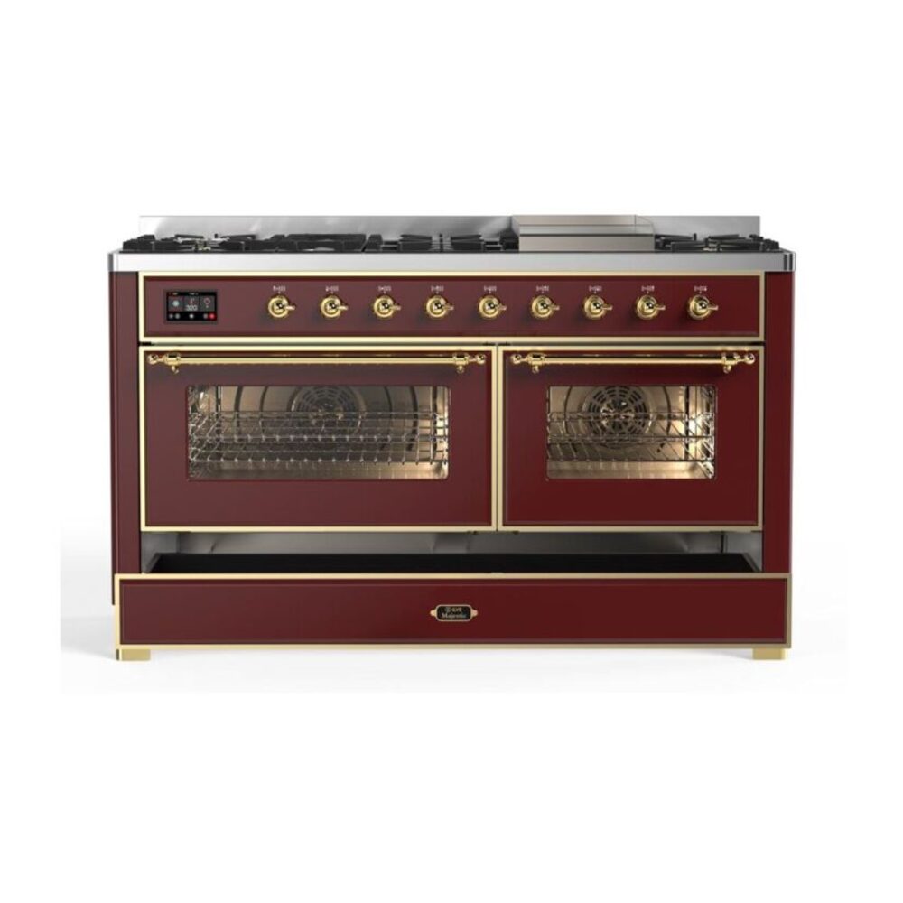 ILVE UM15F Majestic II 60 inch Dual Fuel Range with 9 Burners, Griddle