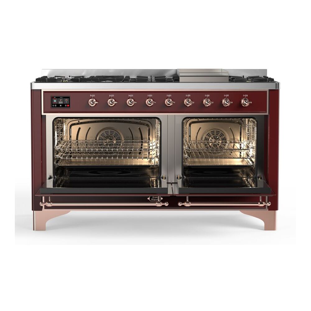 ILVE_UM15FDNS3BUPLP_Majestic_II_60"_Dual_Fuel_Range_oven-doors-opened