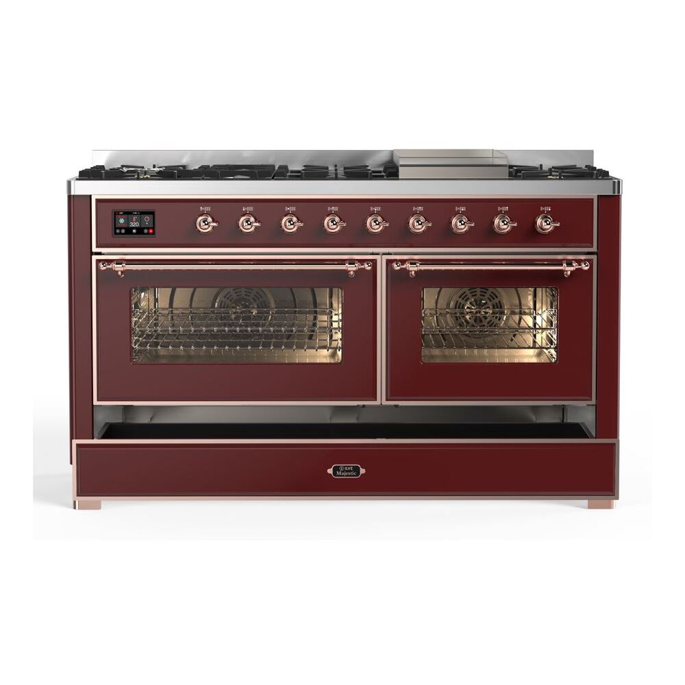 ILVE_UM15FDNS3BUP_Majestic_II_60"_Dual_Fuel_Range_drawer-opened