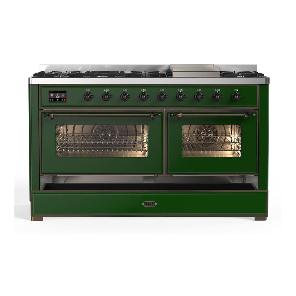 ILVE UM15F Majestic II 60 inch Dual Fuel Range with 9 Burners, Griddle