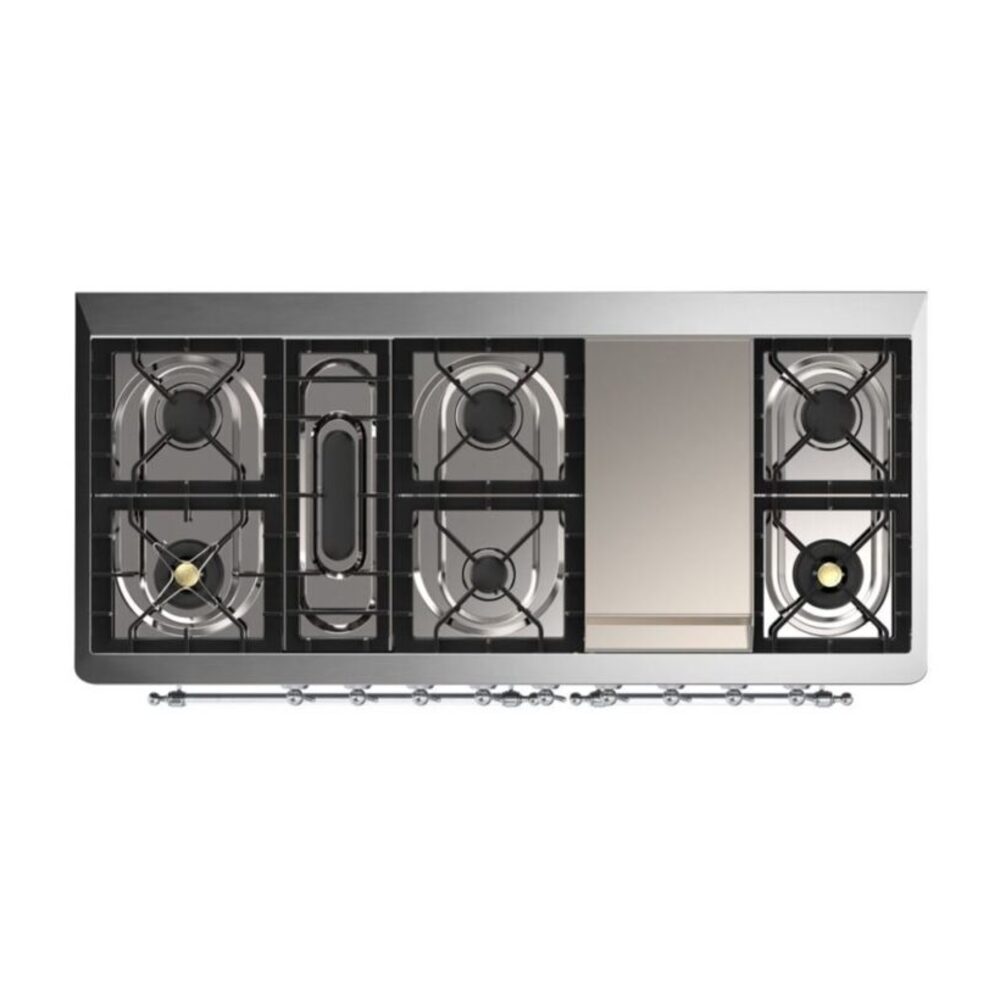 ILVE_UM15FDNS3EGCLP_Majestic_II_60"_Dual_Fuel_Range_Top_Angle