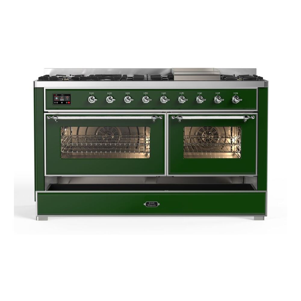 ILVE UM15F Majestic II 60 inch Dual Fuel Range with 9 Burners, Griddle