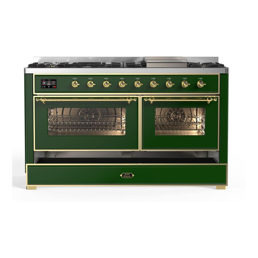 ILVE UM15F Majestic II 60 inch Dual Fuel Range with 9 Burners, Griddle