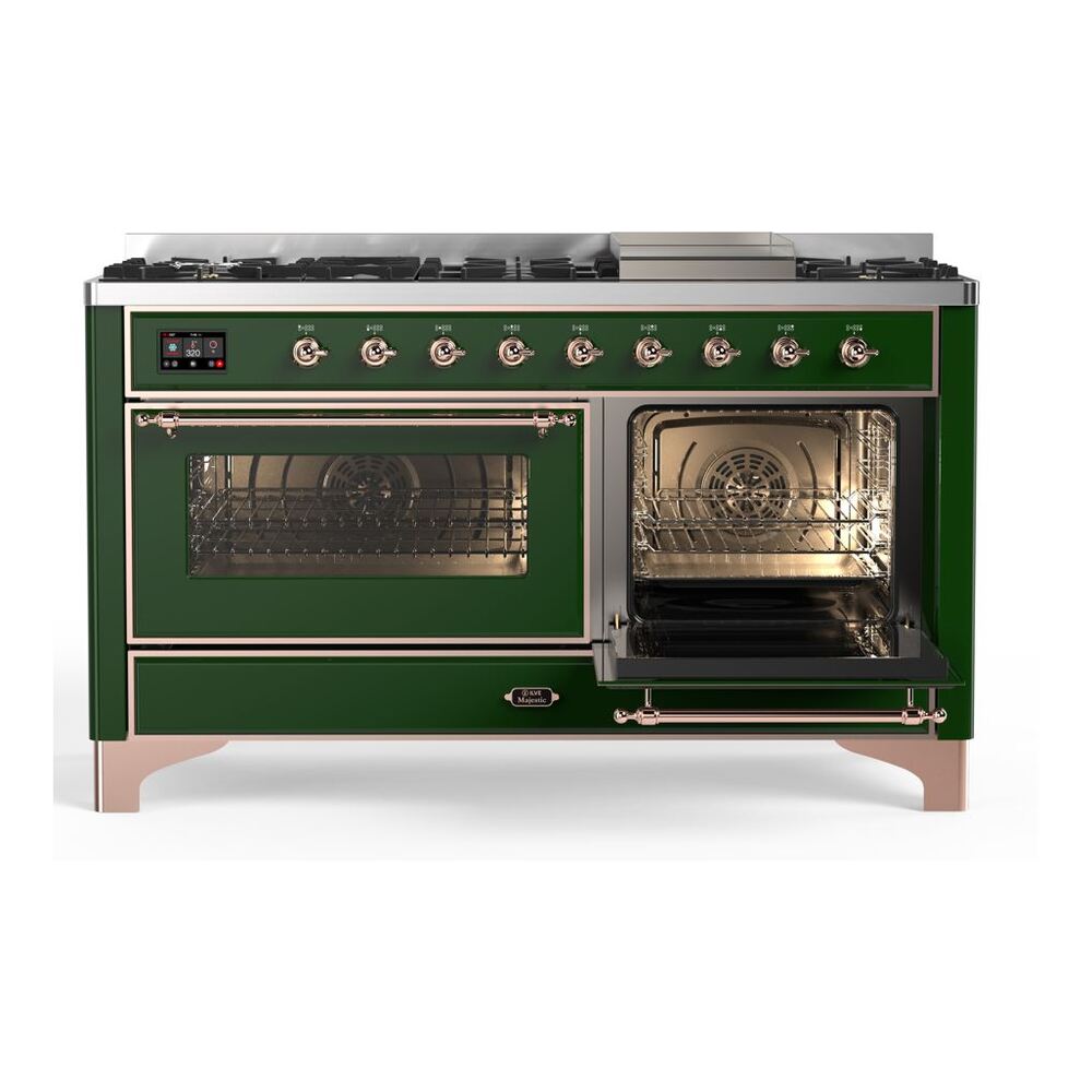 ILVE_UM15FDNS3EGP_Majestic_II_60"_Dual_Fuel_Range_drawer-opened