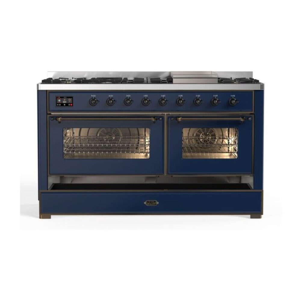 ILVE UM15F Majestic II 60 inch Dual Fuel Range with 9 Burners, Griddle