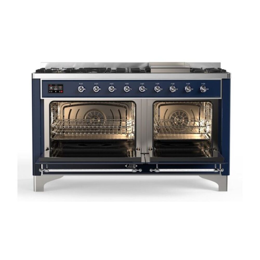 ILVE_UM15FDNS3MBC_Majestic_II_60"_Dual_Fuel_Range_oven-doors-opened