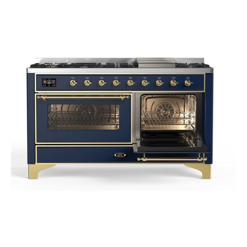 ILVE_UM15FDNS3MBGLP_Majestic_II_60"_Dual_Fuel_Range_Right_Angle