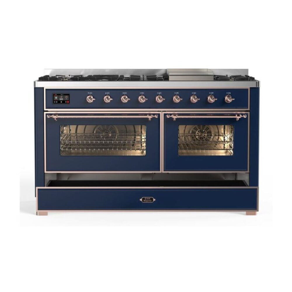 ILVE_UM15FDNS3MBP_Majestic_II_60"_Dual_Fuel_Range_drawer-opened