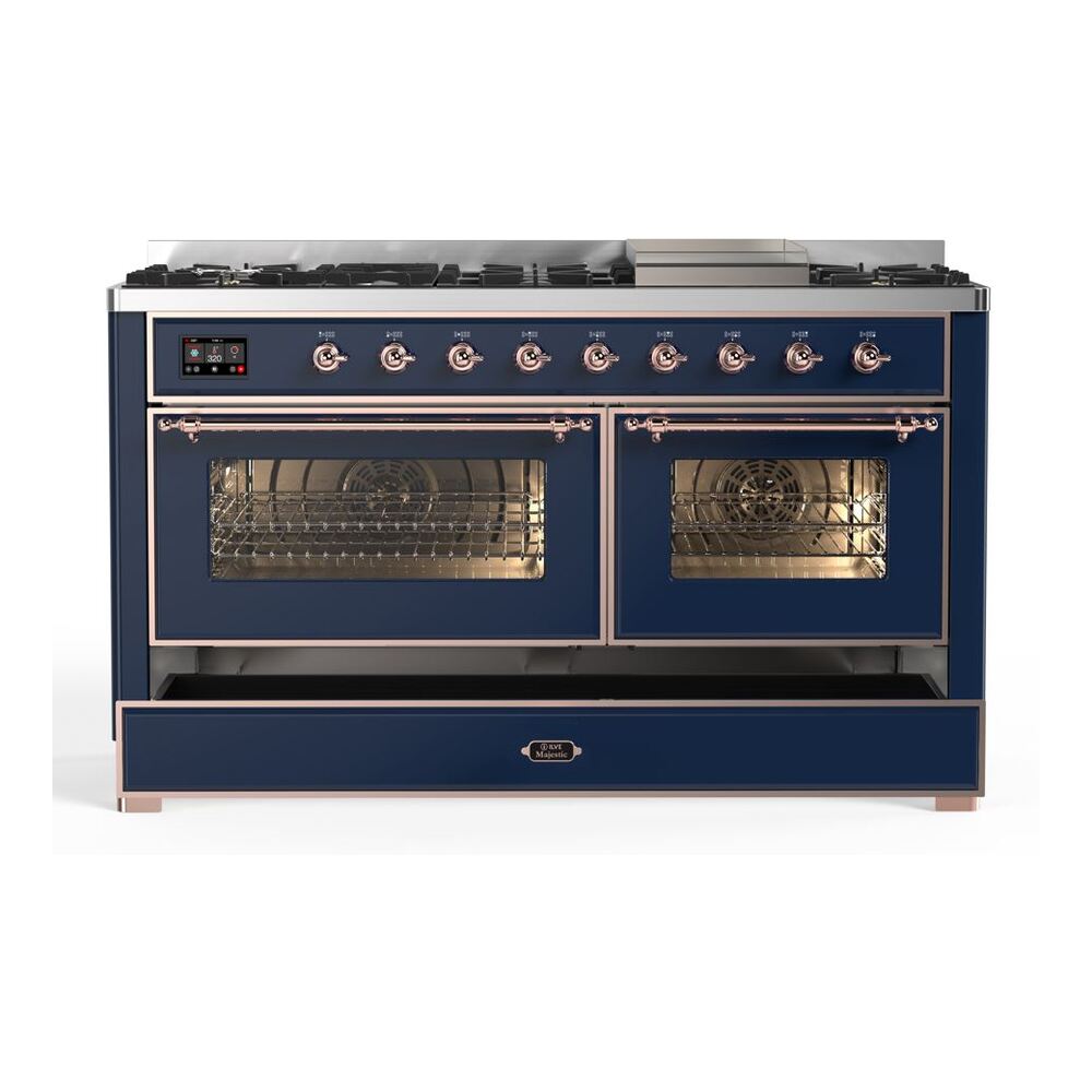 ILVE_UM15FDNS3MBP_Majestic_II_60"_Dual_Fuel_Range_drawer-opened