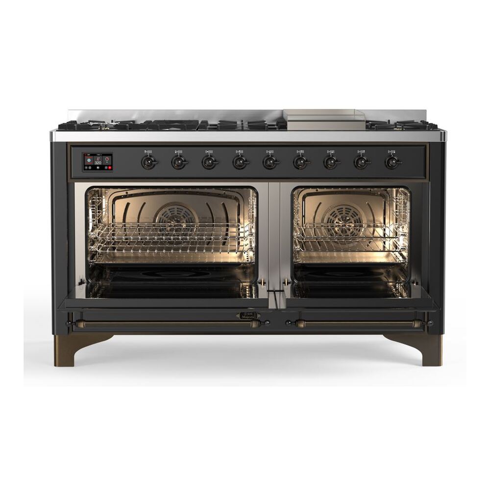 ILVE_UM15FDNS3MGBLP_Majestic_II_60"_Dual_Fuel_Range_Front_View