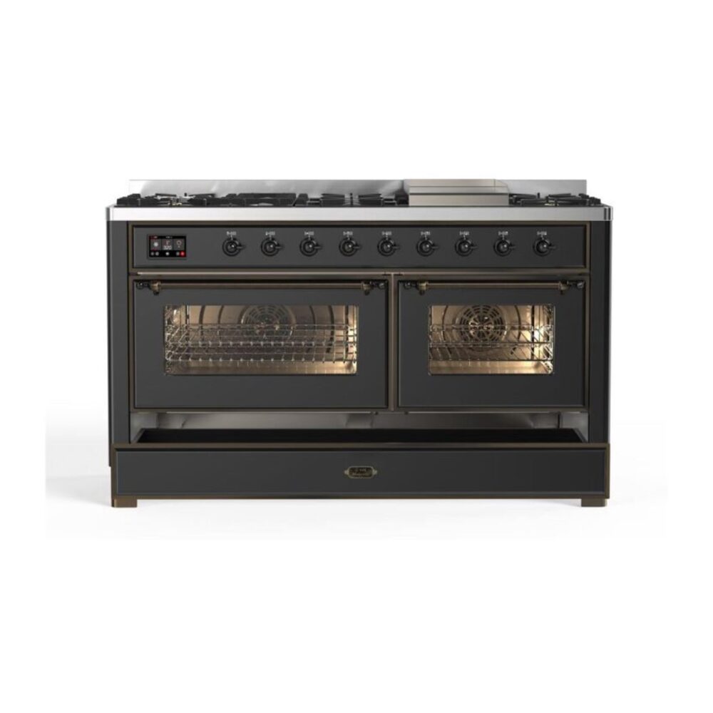 ILVE UM15F Majestic II 60 inch Dual Fuel Range with 9 Burners, Griddle