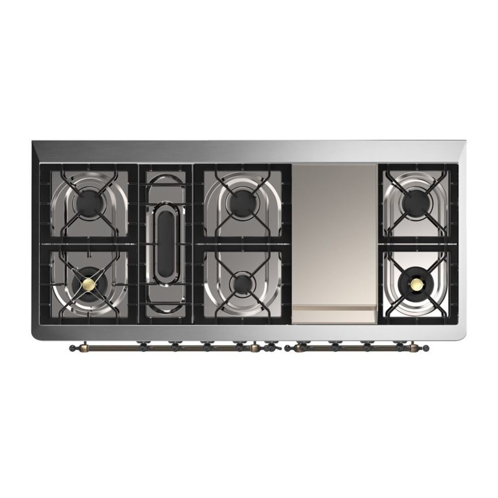 ILVE UM15F Majestic II 60 inch Dual Fuel Range with 9 Burners, Griddle