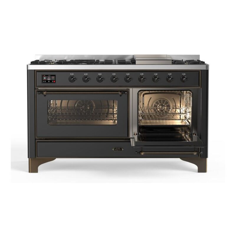 ILVE_UM15FDNS3MGB_Majestic_II_60"_Dual_Fuel_Range_Right_Angle