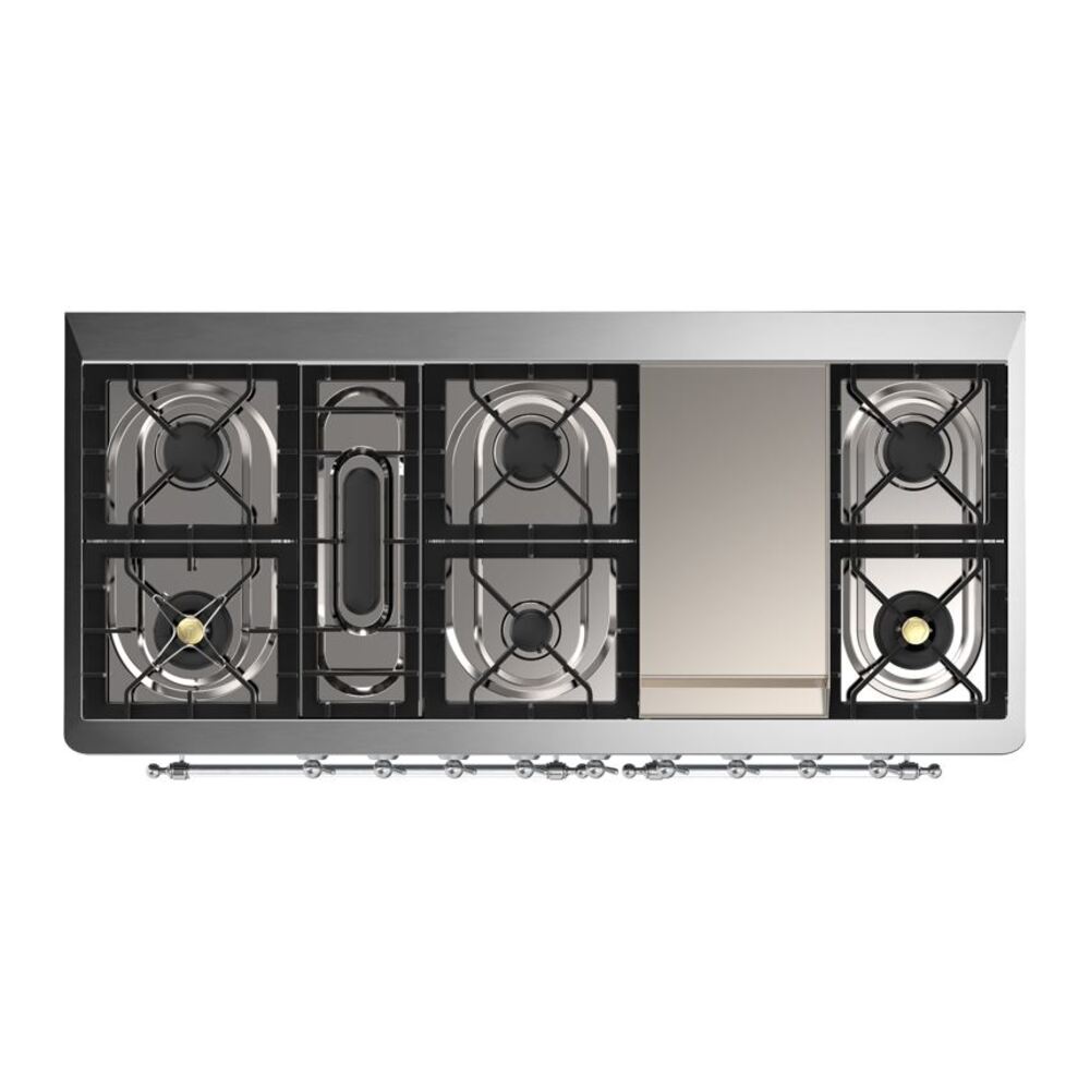 ILVE UM15F Majestic II 60 inch Dual Fuel Range with 9 Burners, Griddle