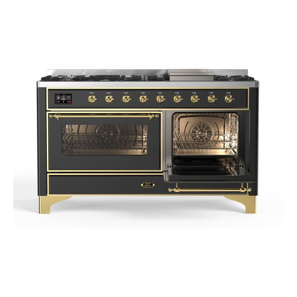 ILVE_UM15FDNS3MGGLP_Majestic_II_60"_Dual_Fuel_Range_Right_Angle