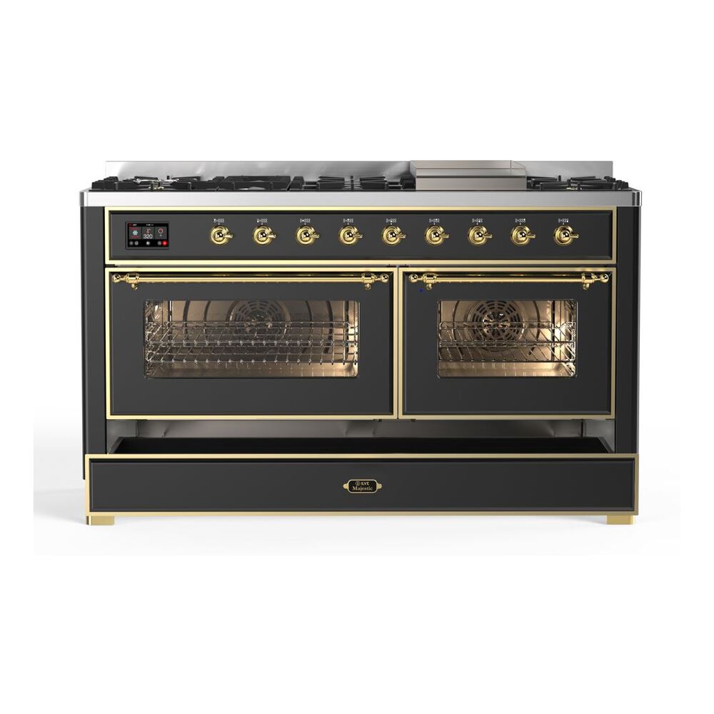 ILVE UM15F Majestic II 60 inch Dual Fuel Range with 9 Burners, Griddle