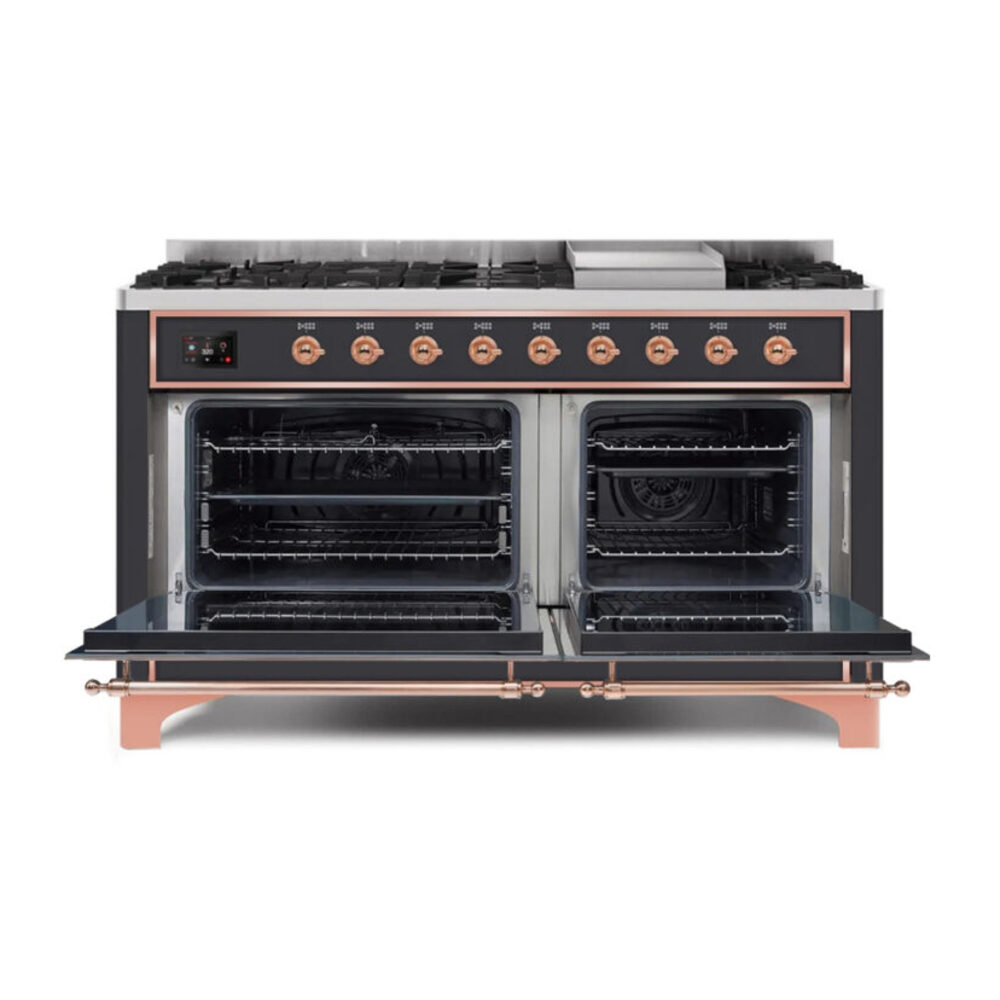 ILVE_UM15FDNS3MGPLP_Majestic_II_60"_Dual_Fuel_Range_oven-doors-opened