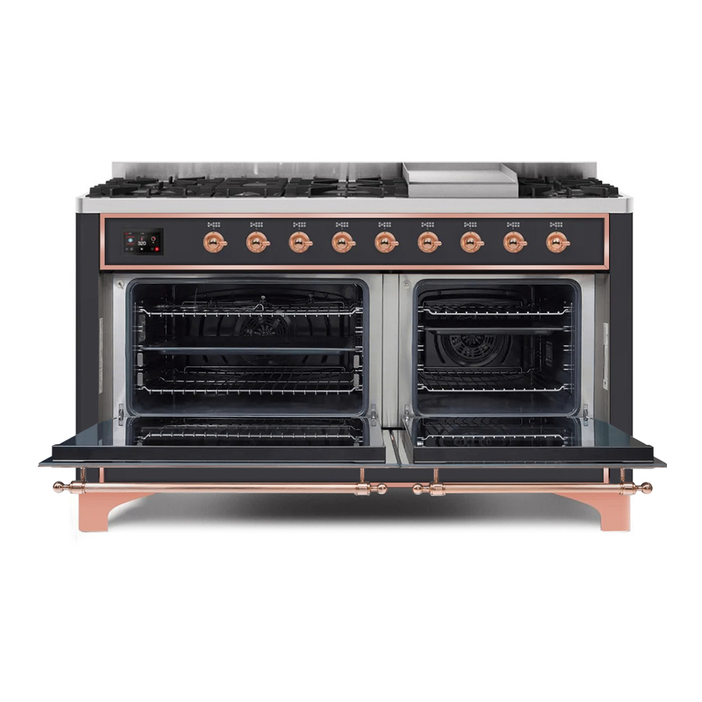 ILVE_UM15FDNS3MGPLP_Majestic_II_60"_Dual_Fuel_Range_oven-doors-opened