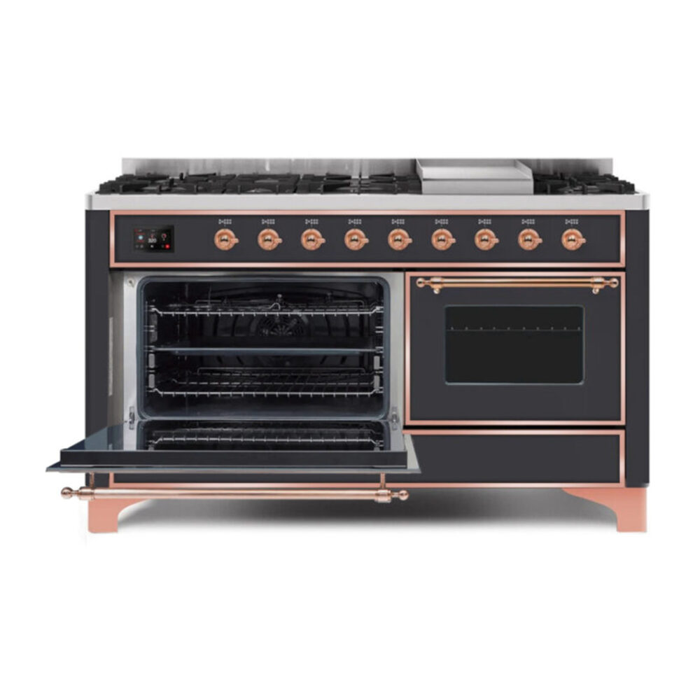 ILVE_UM15FDNS3MGPLP_Majestic_II_60"_Dual_Fuel_Range_main-oven-door-opened