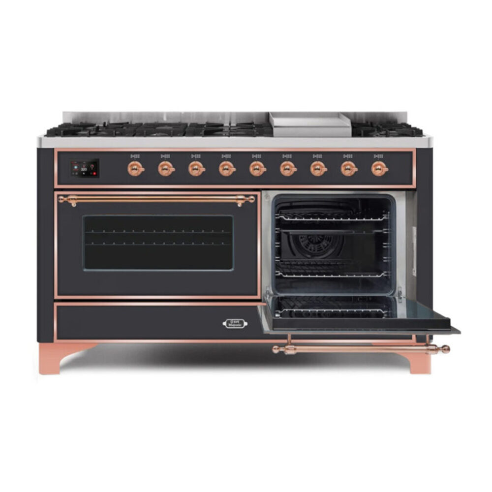 ILVE_UM15FDNS3MGPLP_Majestic_II_60"_Dual_Fuel_Range_side-oven-door-opened