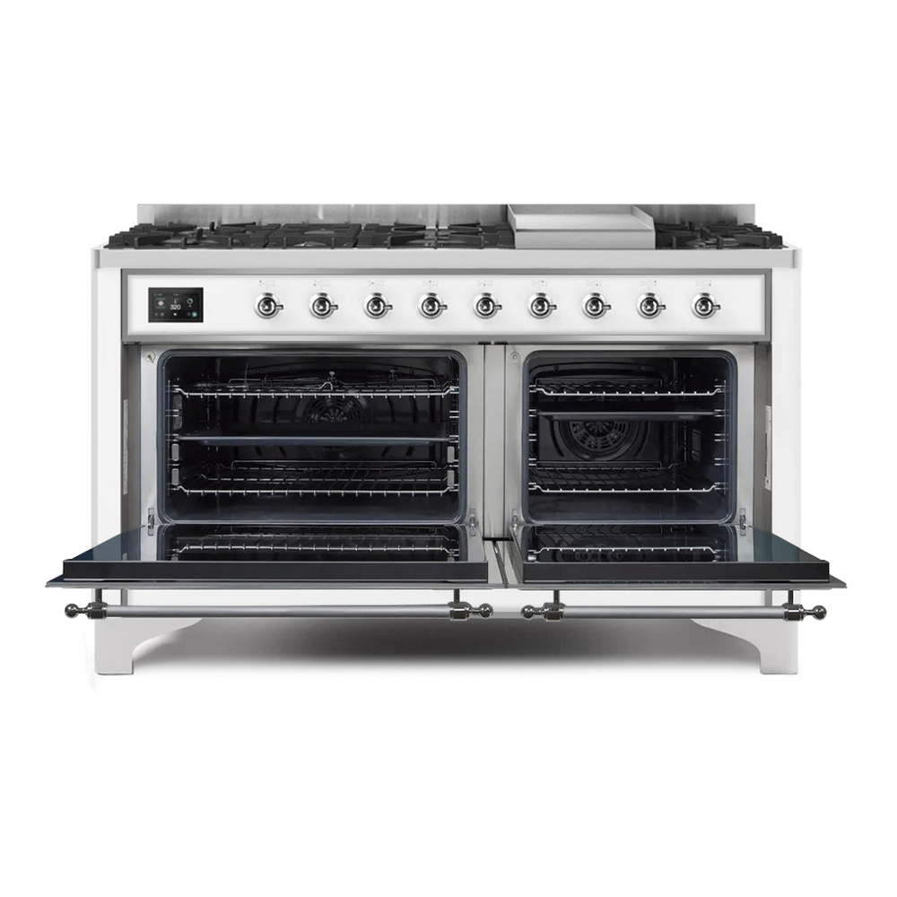 ILVE_UM15FDNS3RACLP_Majestic_II_60"_Dual_Fuel_Range_oven-doors-opened