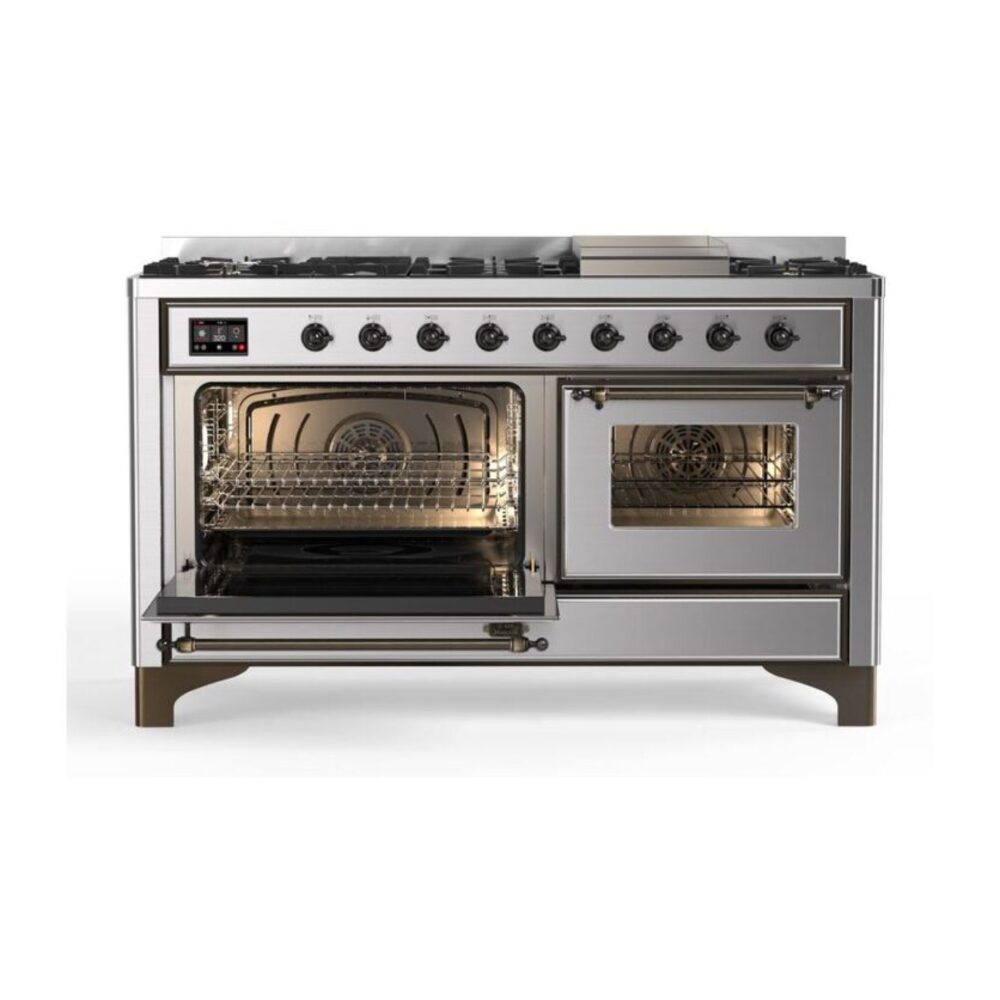 ILVE_UM15FDNS3SSBLP_Majestic_II_60"_Dual_Fuel_Range_Left_Angle