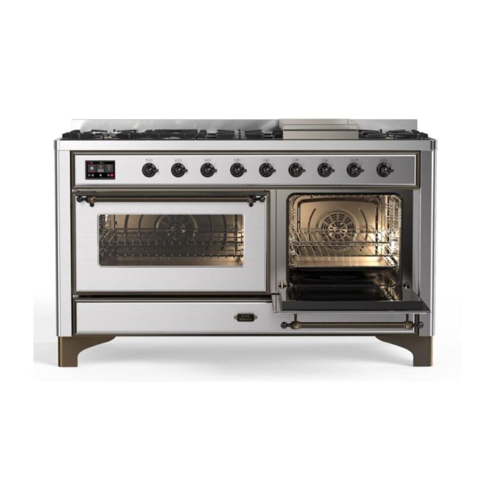 ILVE_UM15FDNS3SSBLP_Majestic_II_60"_Dual_Fuel_Range_Right_Angle