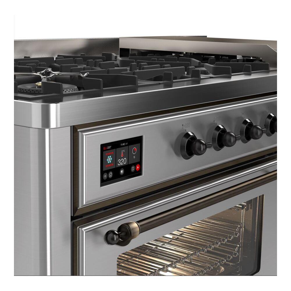 ILVE_UM15FDNS3SSB_Majestic_II_60_Dual_Fuel_Range_Top_Angle