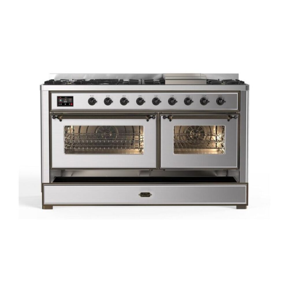ILVE UM15F Majestic II 60 inch Dual Fuel Range with 9 Burners, Griddle