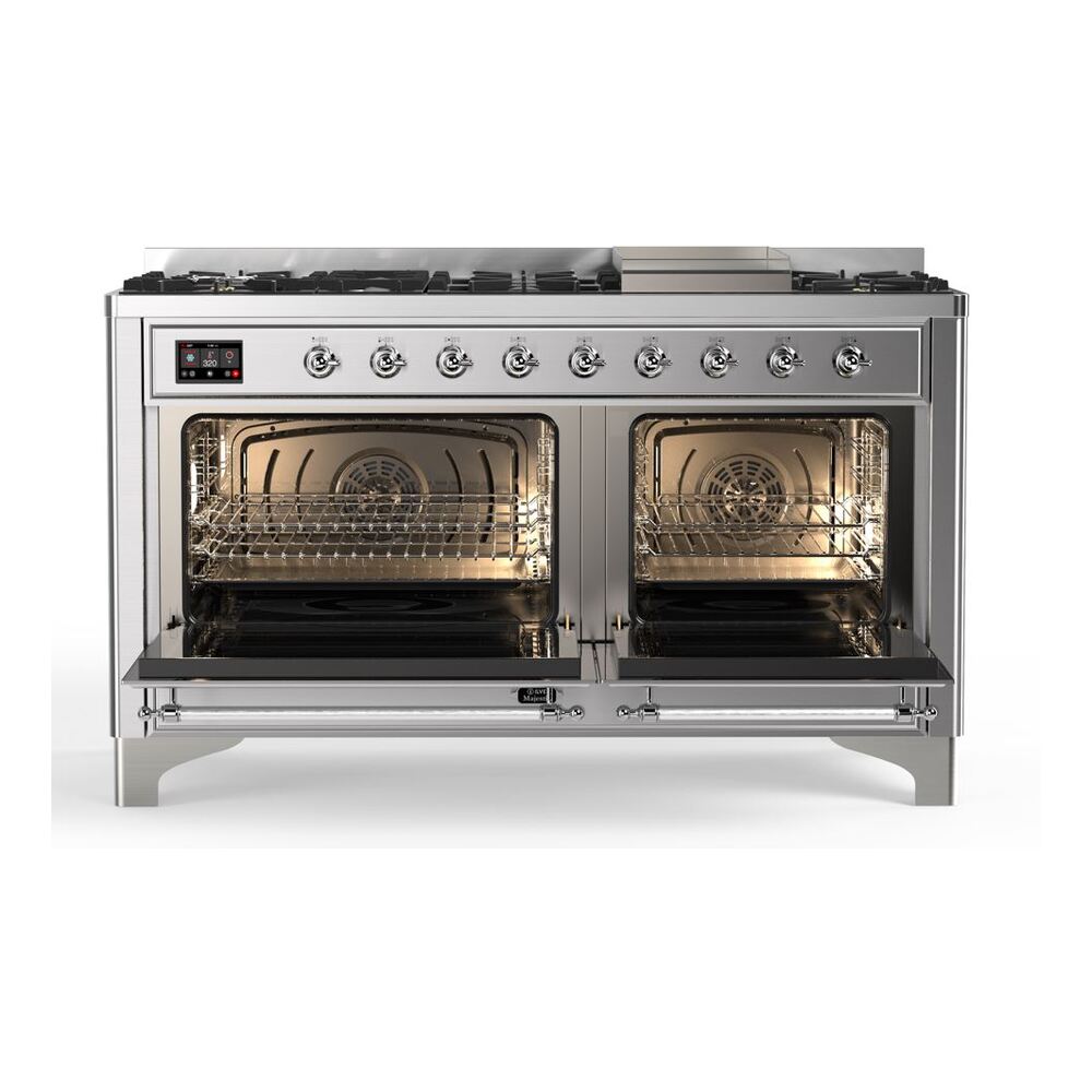 ILVE_UM15FDNS3SSCLP_Majestic_II_60"_Dual_Fuel_Range_Front_View
