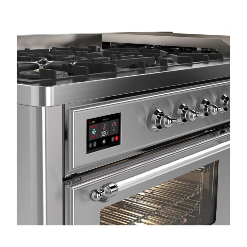 ILVE_UM15FDNS3SSCLP_Majestic_II_60"_Dual_Fuel_Range_Top_Angle