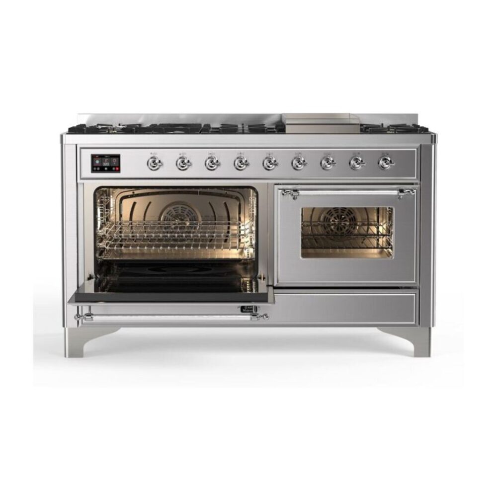 ILVE_UM15FDNS3SSCLP_Majestic_II_60"_Dual_Fuel_Range_Left_Angle