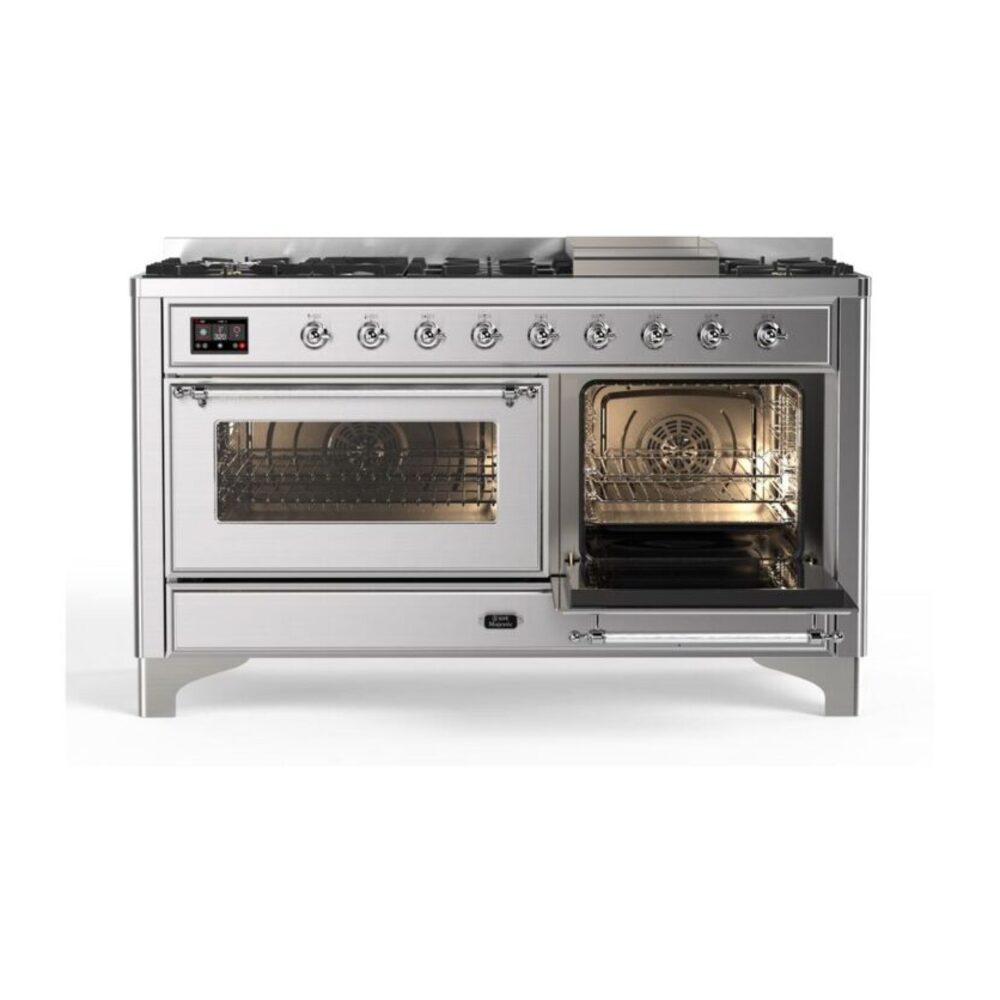 ILVE_UM15FDNS3SSCLP_Majestic_II_60"_Dual_Fuel_Range_Right_Angle
