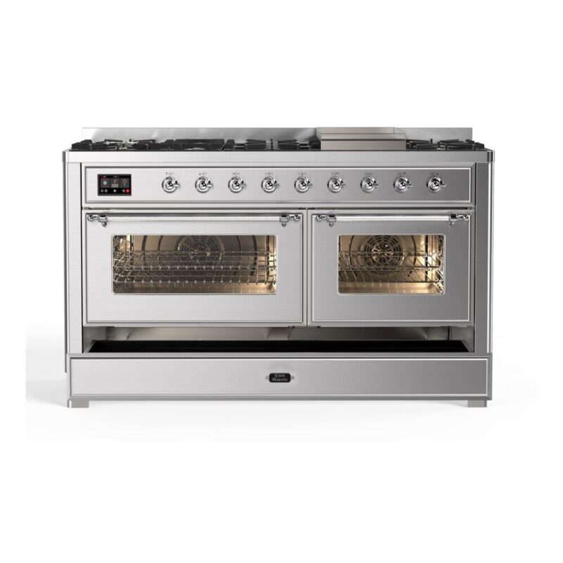 ILVE_UM15FDNS3SSC_Majestic_II_60"_Dual_Fuel_Range_drawer-opened