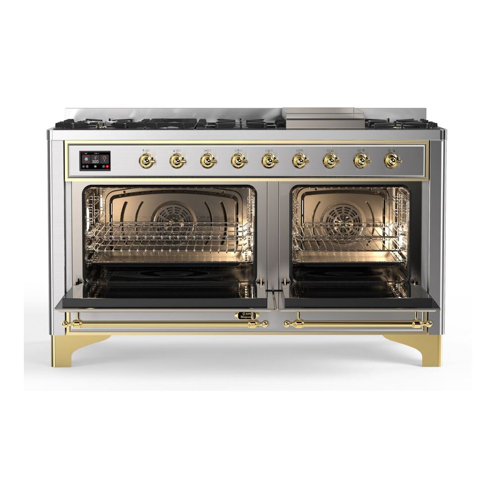 ILVE UM15F Majestic II 60 inch Dual Fuel Range with 9 Burners, Griddle
