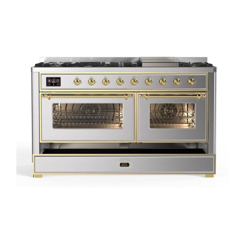ILVE UM15F Majestic II 60 inch Dual Fuel Range with 9 Burners, Griddle