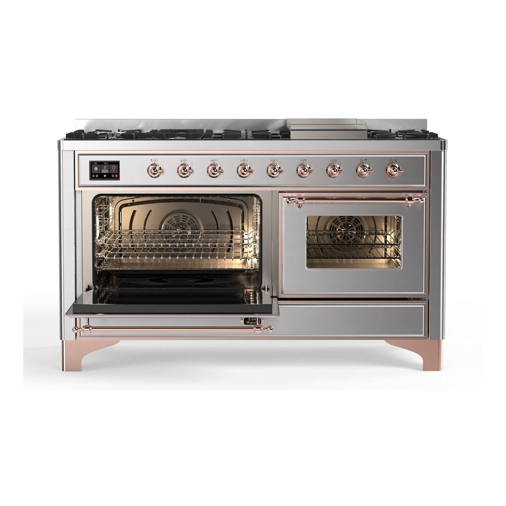 ILVE_UM15FDNS3SSPLP_Majestic_II_60"_Dual_Fuel_Range_main-oven-door-opened