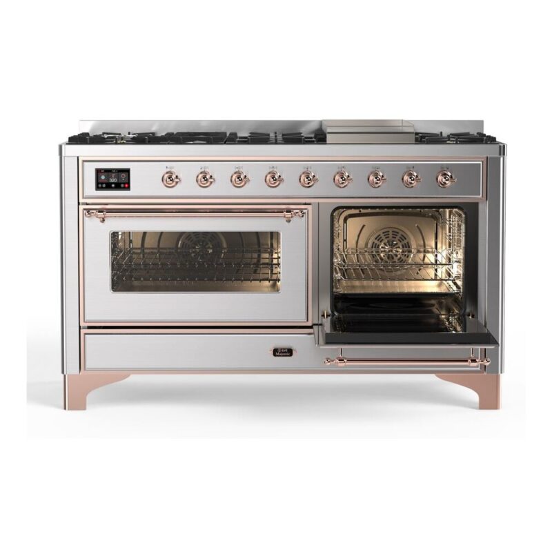 ILVE_UM15FDNS3SSPLP_Majestic_II_60"_Dual_Fuel_Range_side-oven-opened