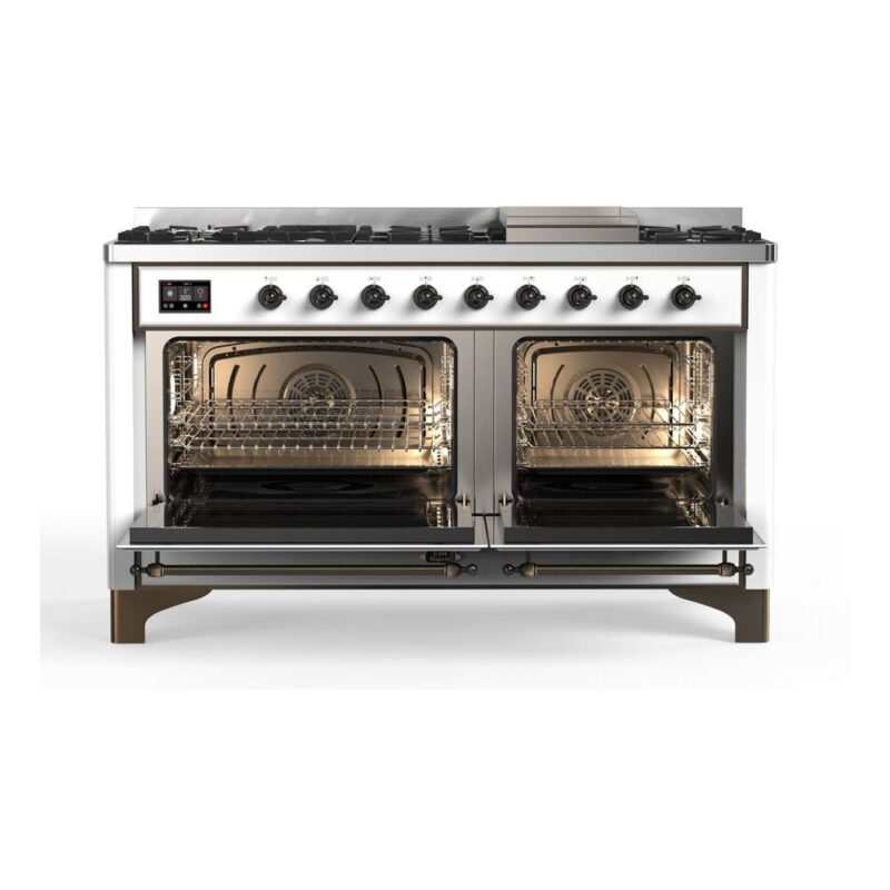 ILVE_UM15FDNS3WHBLP_Majestic_II_60"_Dual_Fuel_Range_Front_View