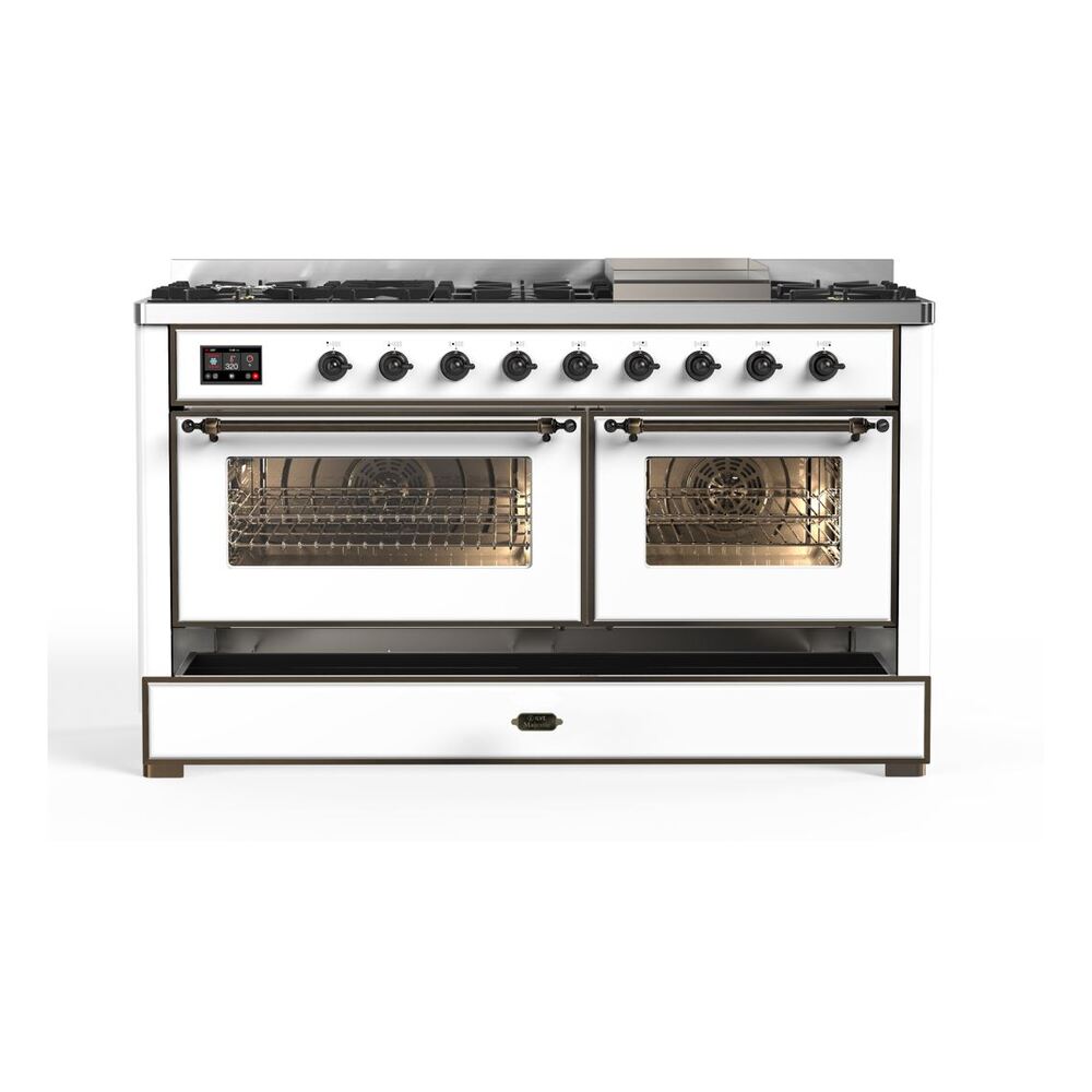 ILVE UM15F Majestic II 60 inch Dual Fuel Range with 9 Burners, Griddle