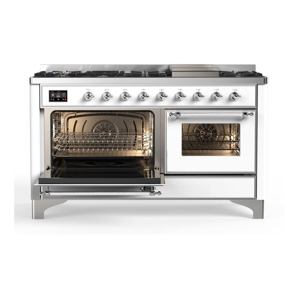 ILVE_UM15FDNS3WHCLP_Majestic_II_60"_Dual_Fuel_Range_main-oven-opened