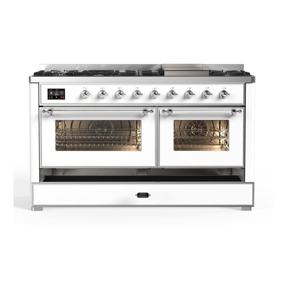 ILVE UM15F Majestic II 60 inch Dual Fuel Range with 9 Burners, Griddle