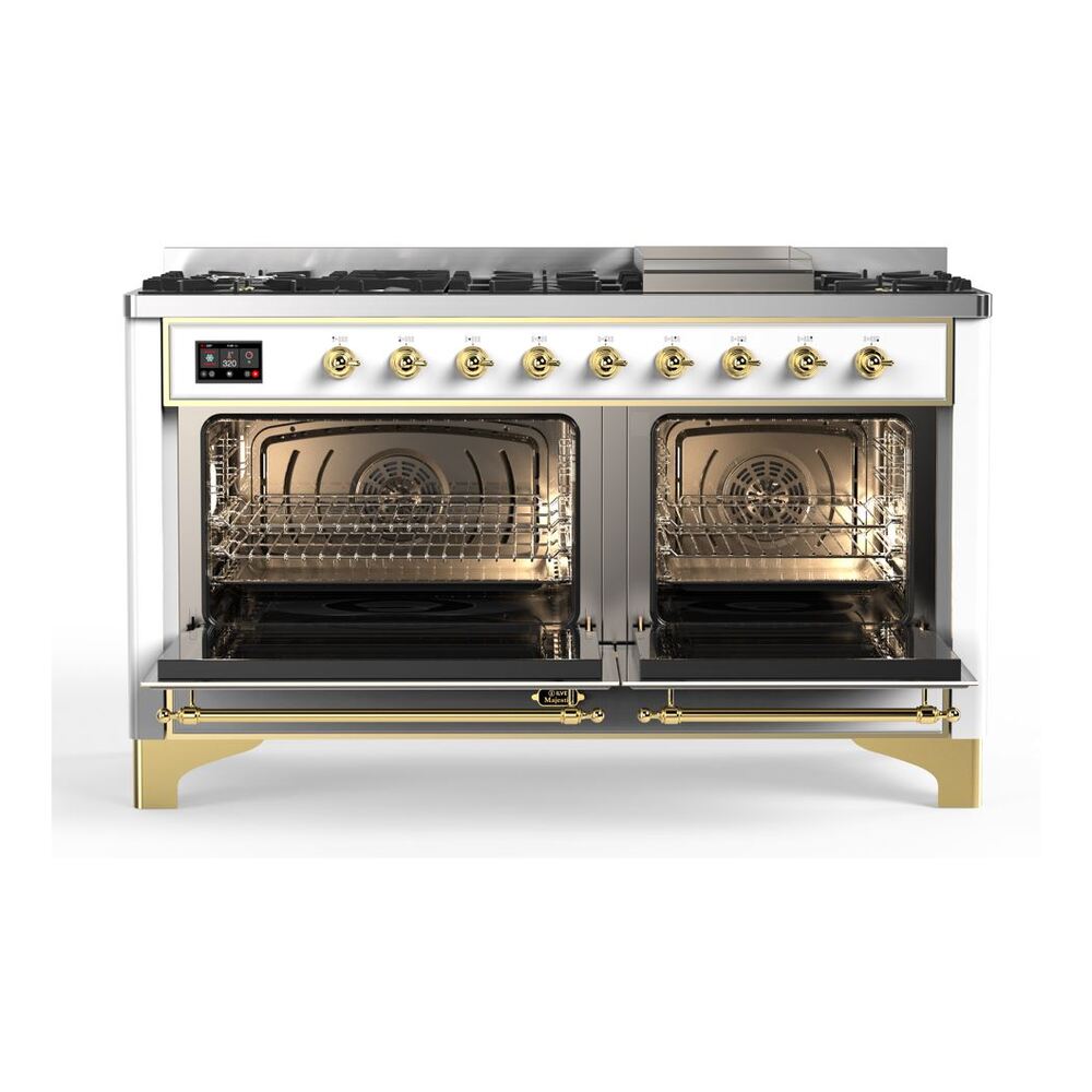 ILVE UM15F Majestic II 60 inch Dual Fuel Range with 9 Burners, Griddle