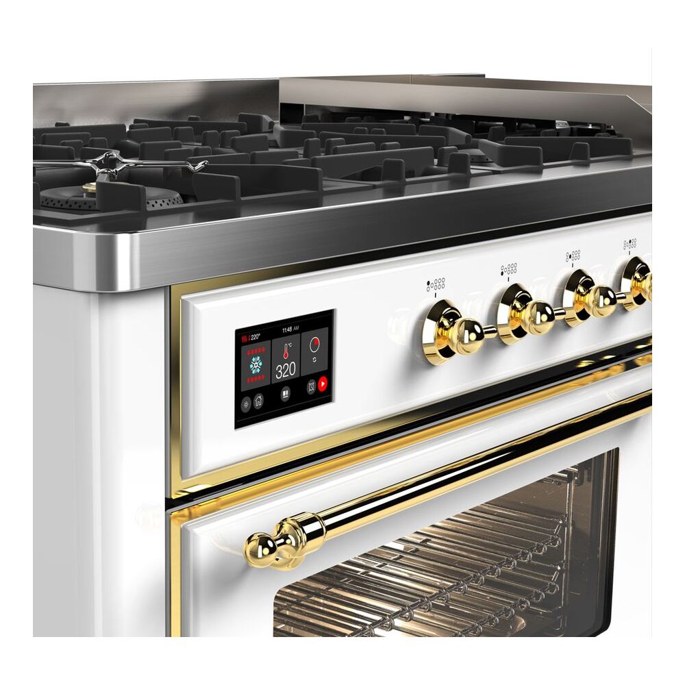 ILVE UM15F Majestic II 60 inch Dual Fuel Range with 9 Burners, Griddle