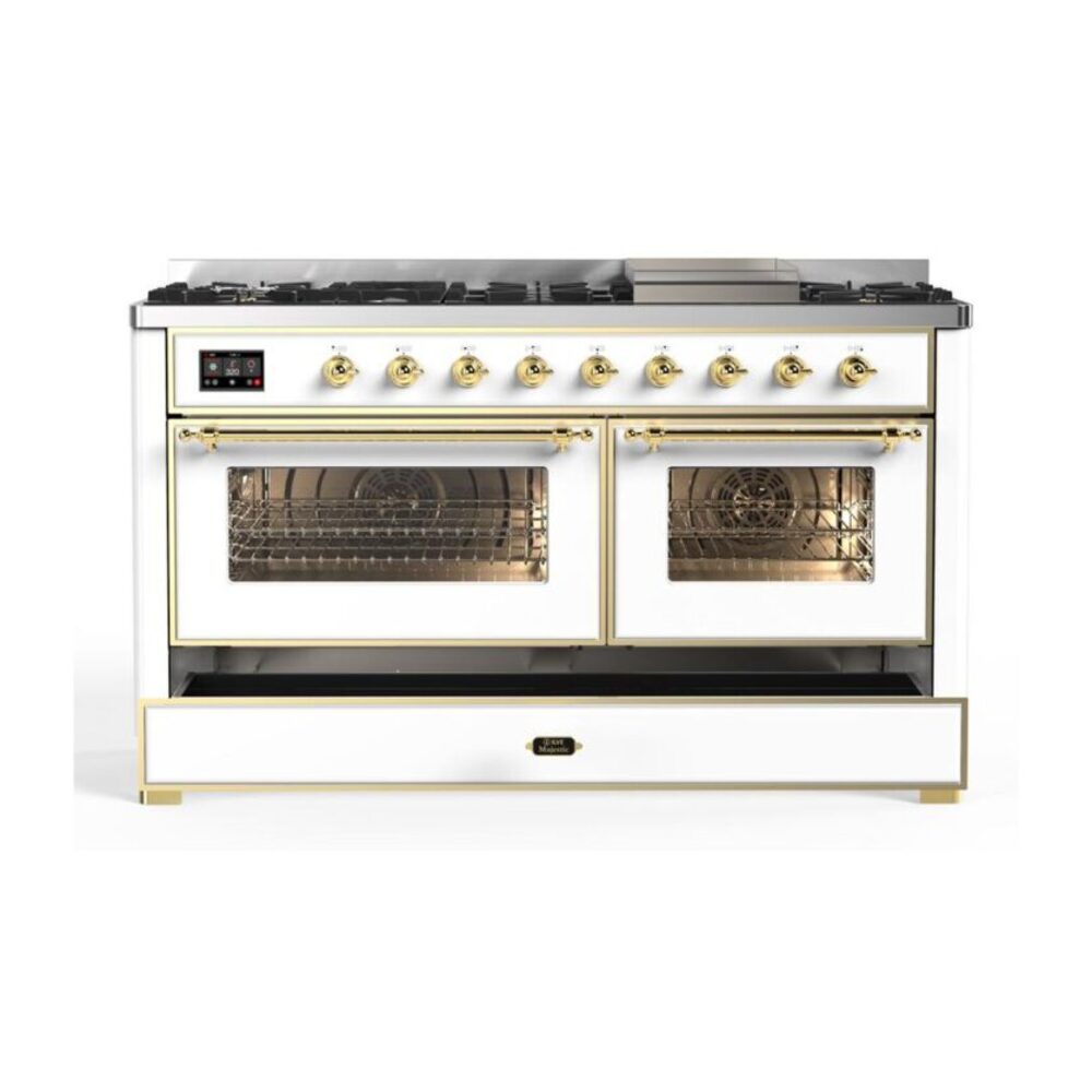 ILVE UM15F Majestic II 60 inch Dual Fuel Range with 9 Burners, Griddle