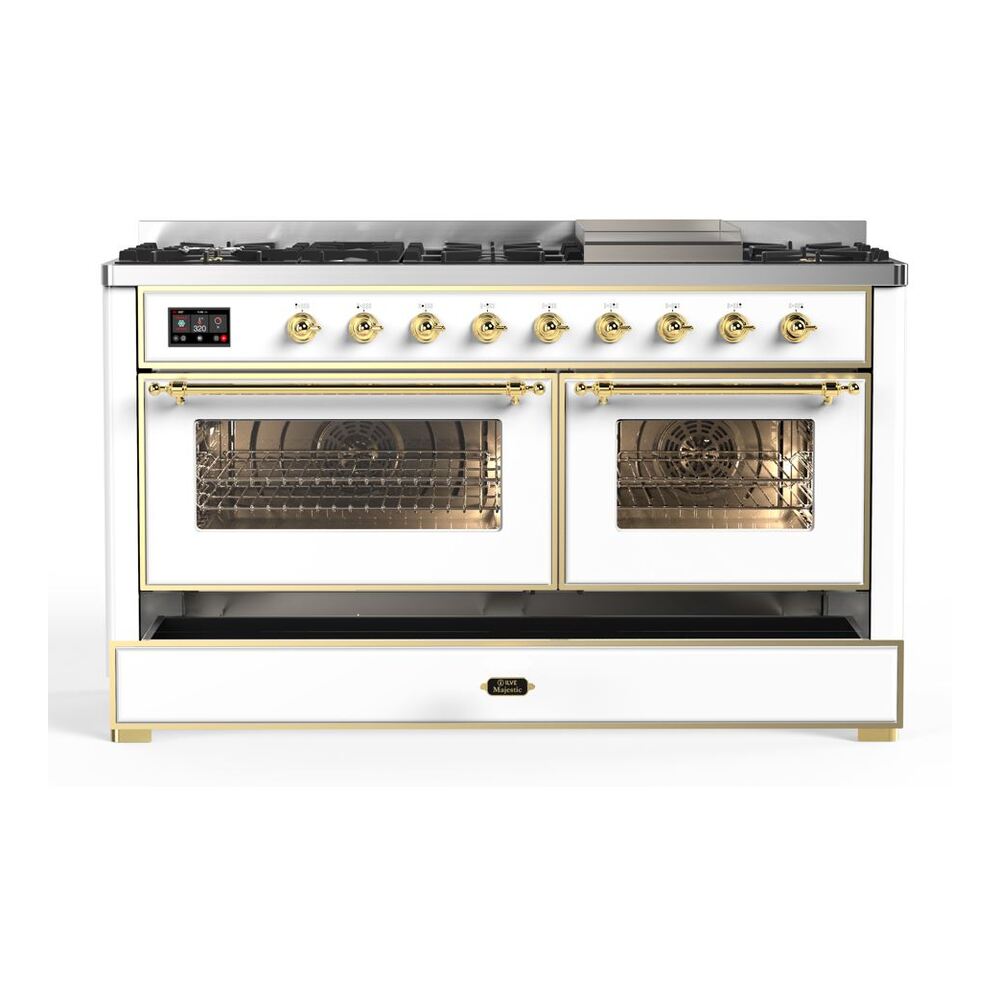 ILVE UM15F Majestic II 60 inch Dual Fuel Range with 9 Burners, Griddle