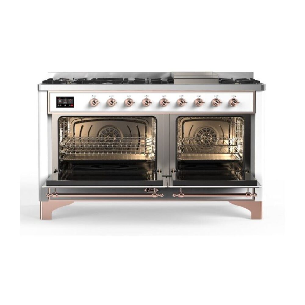 ILVE_UM15FDNS3WHPLP_Majestic_II_60"_Dual_Fuel_Range_oven-doors-opened