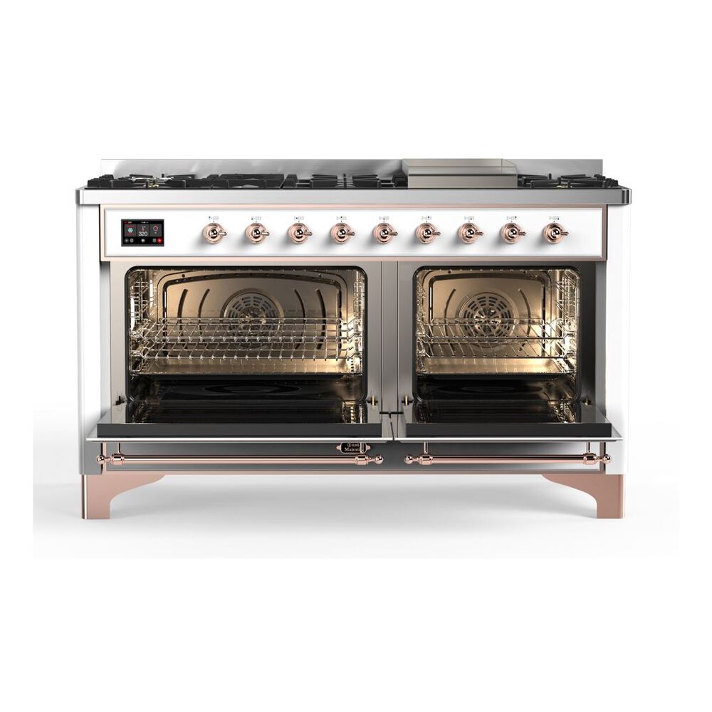 ILVE_UM15FDNS3WHPLP_Majestic_II_60"_Dual_Fuel_Range_oven-doors-opened