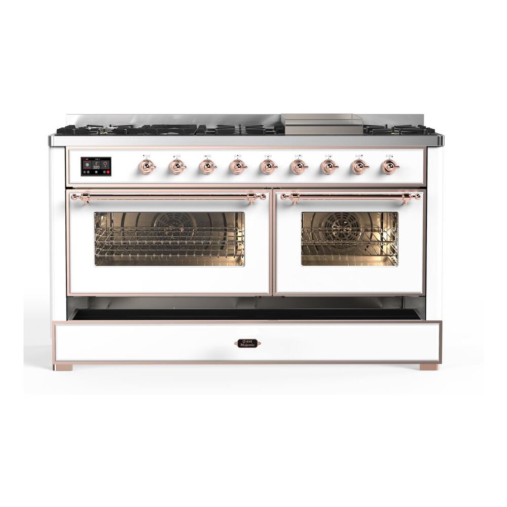 ILVE UM15F Majestic II 60 inch Dual Fuel Range with 9 Burners, Griddle