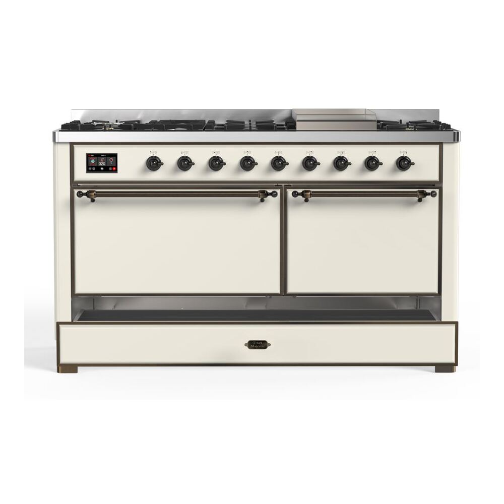 ILVE UM15F Majestic II 60 inch Dual Fuel Range with 9 Burners, Griddle
